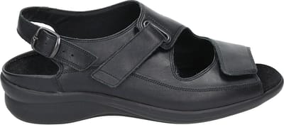 Durea - 7178 H - Platte sandalenDames Sandalen - Kleur: Zwart - Maat: 38