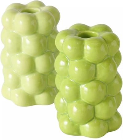 Boltze Home Kandelaar Verdura – H12cm – Groen Aardewerk – Stijlvol & Tijdloos