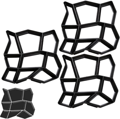 3pcs Tuinpad mal 43x43x4cm betonmal voor terras oprit tuinpad herbruikbaar