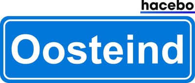 Hacebo - Plaatsnaam Sticker - 29x10 CM - Oosteind sticker - Verkeersborden sticker - grappige cadeaus - Oosteind