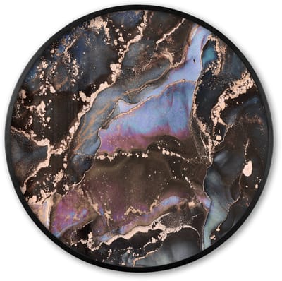 Poster in lijst Rond - Fotolijst 60x60 cm - Posters - Marmer - Goud - Rosé - Ronde posterlijst zwart - Decoratie - Wanddecoratie woonkamer - Muurdecoratie slaapkamer