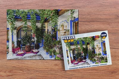 Puzzel Kleurrijk pleintje in het Spaanse Córdoba - Legpuzzel - Puzzel 1000 stukjes volwassenen