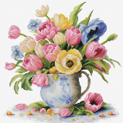 Luca-S Tulips Bouquet borduren (pakket) B7034