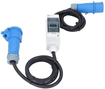 CEE Stopcontact - Stekkerdoos Meter - Energie Verbruik Meten - Waterdicht IP65 Behuizing - 1.5m Kabel - Zwart