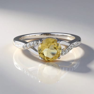 Cavill - Zilveren Ring - 925 Sterling Zilver - Champagne Kwarts 1 035 ct - 1 118 ct totaal - Elegante Filigraan Ring met Pavé Zirkonen