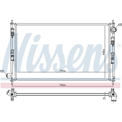 Radiator, motorkoeling NISSENS 606855