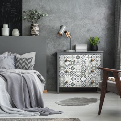 Meubeldecoratiestickers - Zelfklevende stickers voor keuken en woonkamer - 60 Floentina cementtegel meubelstickers - 60 stickers 20x20cm