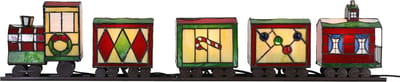 Lumilamp Tiffany Tafellamp Trein 100x9x20 cm Rood Groen Glas