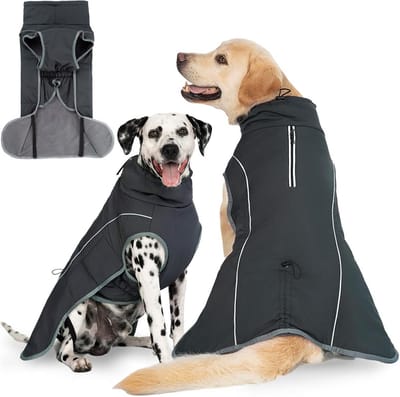 Waterdichte Hondenjas met Fleece Voering - Reflecterend & Warm Winterjas voor Harnas