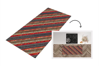 Keukenloper - Loper keuken - Afrika - Patronen - Abstract - 120x50 cm - Keukenloper vinyl