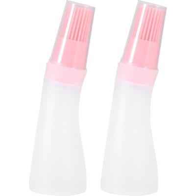 2 stuks Huishoudelijke Barbecue Siliconen Olie Fles met Kwast Keuken Bakken Barbecue Gereedschap Blauw roze