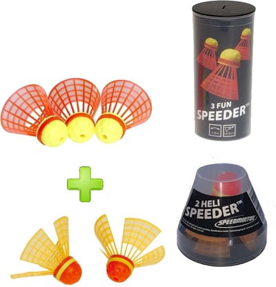 Speedminton Speeder Combi FUN - 3 Fun Speeder - 2 Heli Speeder - speedbadminton - crossminton - speed badminton shuttle