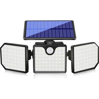 Sensorwandlamp op zonne-energie, waterdichte buitenverlichting, tuinverlichting zwart