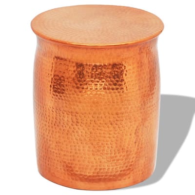 vidaXL - Krukje/bijzettafeltje - gehamerd - aluminium - brons/koperkleurig