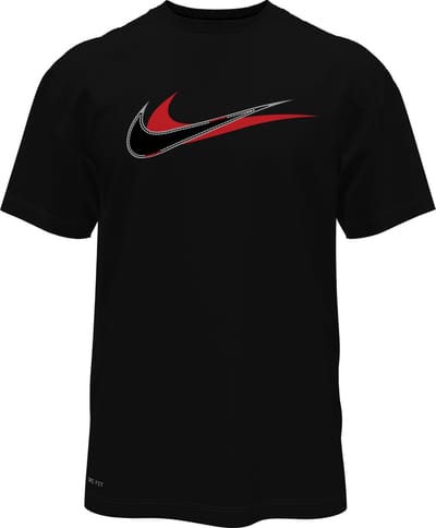 Nike Swim Nike Stacked Swoosh - Short sleeve hydroguard Heren Zwemshirt - Black - Maat L