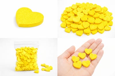 BM Roozeboom - Plastic Hartjes - 3d Print - PLA Citroengeel (11400) - Geel - 100 stuks - 22mm Breed - 3mm Dik