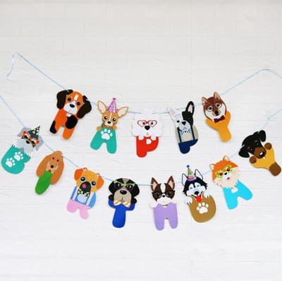 Hond Slingers (Happy Birthday), Kinder slingers, Letter Slingers, Multi kleuren, 13 stuks, Verjaardag, Kinderverjaardag, Feest, Party, Decoratie, Versiering