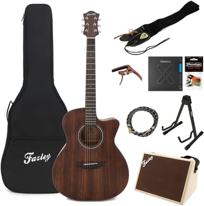Elektrisch-akoestische gitaar - incl. versterker - Fazley Aravelle - Bruin