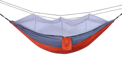 Draagbare Hangmat - Kampeerbed - Buiten Ontspannen - Met Muggennet - 260x140cm - Geel