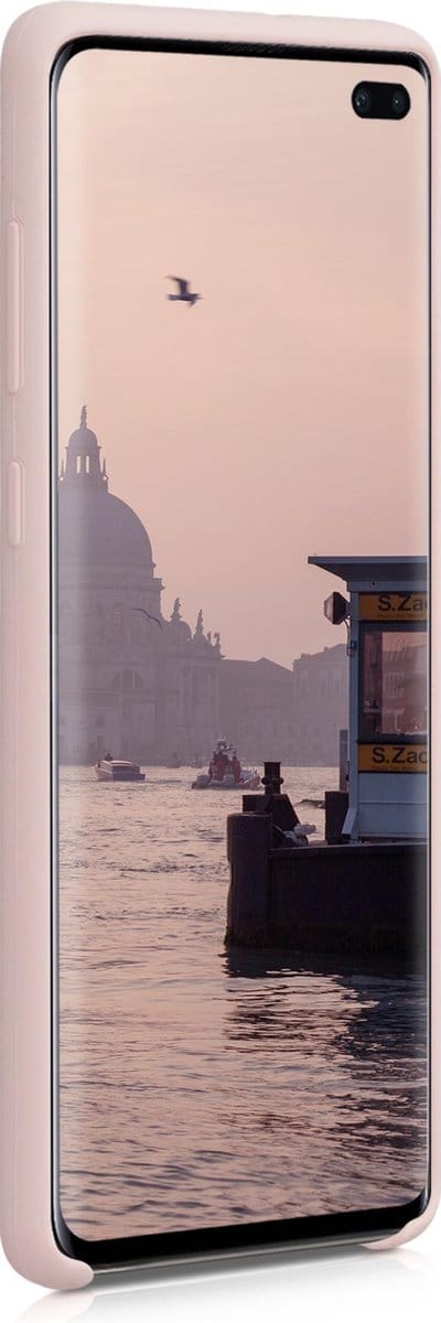 kwmobile telefoonhoesje geschikt voor Samsung Galaxy S10 Plus / S10+ - Hoesje met siliconen coating - Smartphone case in mat oudroze