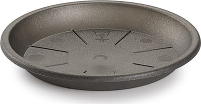 Opvangschaal/onderbord Plantenpot - antraciet - D16 cm - Kunststof - voor pot Dia 20/22 cm