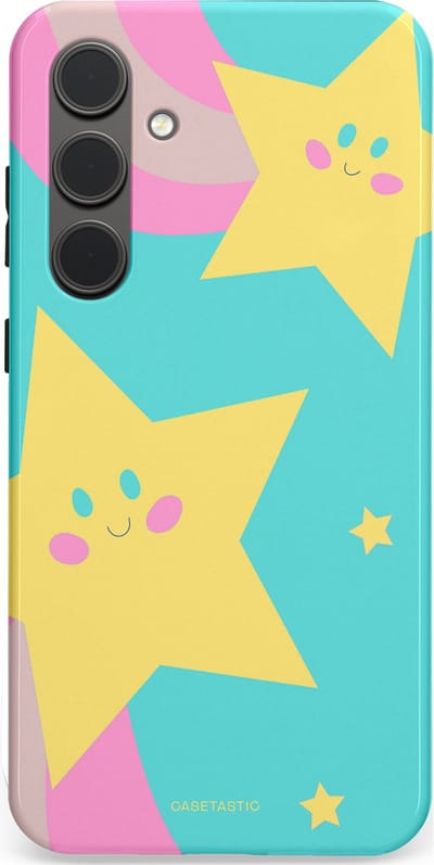 Casetastic Hoesje Geschikt voor Samsung S24 Plus - Stijlvolle Beschermende Duo-layer Case - Roze Sterrenlicht