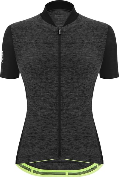 Santini Fietsshirt korte mouwen Dames Zwart - Colore Puro - S/S Jersey For Lady Black-L