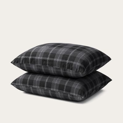 HappyBed Kussenslopen Grey tartan 40x80 cm - Kussensloop set 2 stuks - 100% Microvezel - Ultieme slaapcomfort