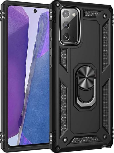 Anti-Shock Hybrid Ring Armor Hoesje Geschikt voor:  Oppo A73 5G - zwart