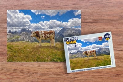 Puzzel Koe - Gras - Wolken - Legpuzzel - Puzzel 1000 stukjes volwassenen