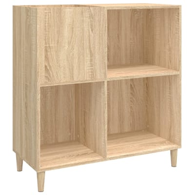 vidaXL - Platenkast - 84,5x38x89 - cm - bewerkt - hout - sonoma - eikenkleurig