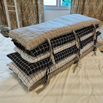 Tuinkussen Ligstoel - Zonnebed Kussen - Buiten Ontspannen - Extra Dik Gewatteerd - 155x55cm - Zwart