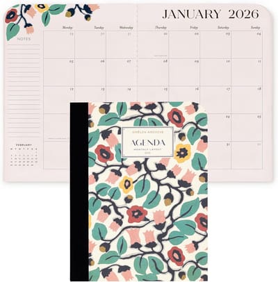 Maandagenda 2026 - Planner Jaaroverzicht - Project Planning - Linnen Gebonden Gestikte Rug - A5 Bureaukalender - Bloomsbury Design