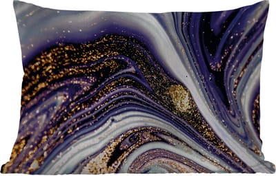 Buitenkussens - Marmer - Paars - Luxe - Marmerlook - Glitter - 60x40 cm - Weerbestendig