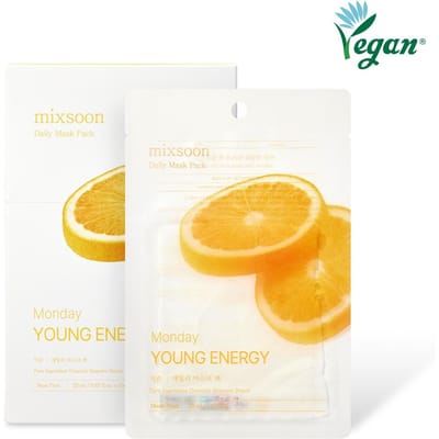 Mixsoon Pack de Masques Quotidien Lundi (Paquet de 10) pour l'Énergie et le Ton Jeunesse Authentique