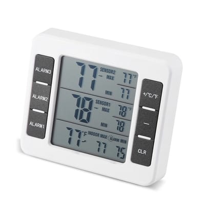 Allecto - Draadloze Wifi Thermometer - Alarm voor Koelkast en Vriezer - Digitale weergave - Compact formaat - Nauwkeurige metingen - Handig voor vo...