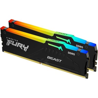 Kingston Fury Beast RGB KF560C36BBE2AK2-32 - RAM-geheugen - 32GB - 6000MT/s - DDR5 - DIMM - 2 x 16 GB