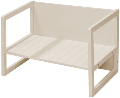roba Houten Bank in Landelijke Stijl - Omvormbaar tot Tafel of Bank met 2 Zithoogtes - Beige / Kasjmier