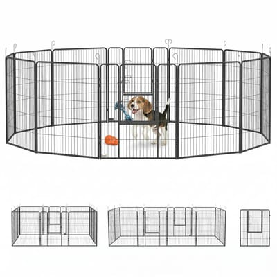 Hondenren - Puppyren - Hondenbench - Staal - Uitbreidbaar - Grijs