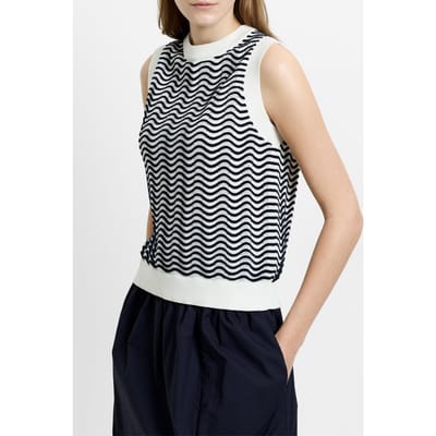 French Connection London Slvlss Jumper Cream/navy Taglia: XS | Canottiere Outlet | Donna | Bianco