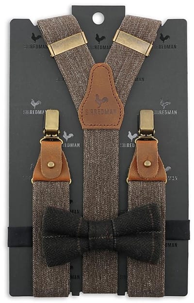 Sir Redman - Bretels met strik - bretels combi pack Denim Urban Desmond - bruin