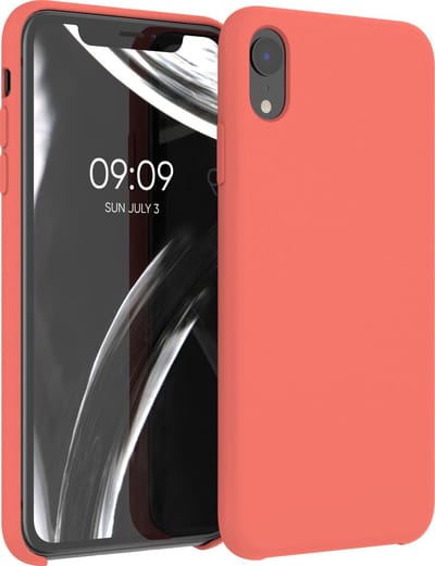 kwmobile telefoonhoesje geschikt voor Apple iPhone XR - Hoesje met siliconen coating - Smartphone case in levendig koraal
