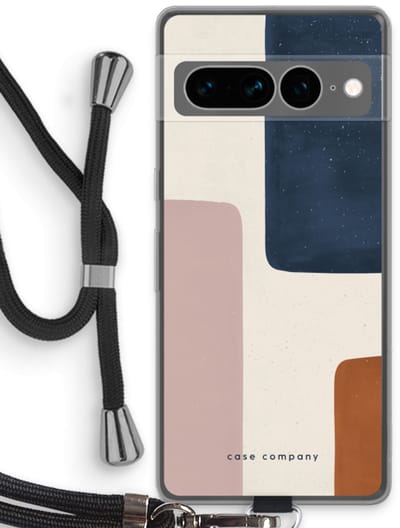Case Company® - Hoesje met koord geschikt voor Google Pixel 7 Pro hoesje met Koord - Geo #5 - Telefoonhoesje met Zwart Koord - Bescherming aan alle Kanten en Over de Schermrand