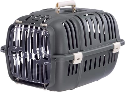 Transportbox voor kleine honden en katten - transparante deur - schokbestendig - ventilatiesleuven Reismand Kat
