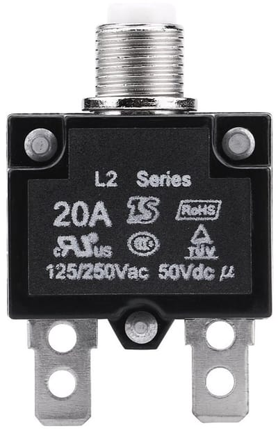 Jhubersproducts - Overcurrent Protection - Reset Thermoswitch - Automatische beveiliging - 20A - Circuit Breaker - Veiligheidsswitch - Geschikt voor g