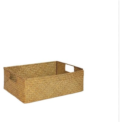 Handgemaakte Zeewier Opbergmand Geweven Opbergdoos met Handvat voor Huis Keuken Kantoor brown