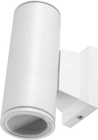 LED Tuinverlichting - Buitenlamp - Aigi Wally Up and Down - GU10 Fitting - 2-lichts - Mat Wit - Rond - Aluminium