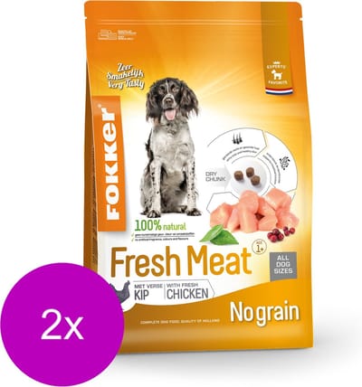 Fokker Plus Fresh Meat Kip&Aardappel - Hondenvoer - 2 x 2.5 kg