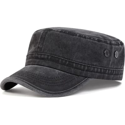 Unisex Effen Kleur Met Poriën Serie Platte Top Baseballpetten Lente Herfst Zeemanshoeden Mannen Platte Top Kapitein Militaire Petten black