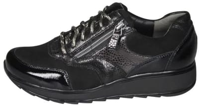 Durea Sneaker Zwart nubuck lak K (Maat - 7, Kleur - Zwart)